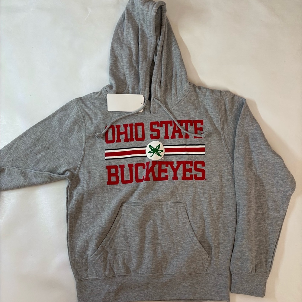 Top of the World Gray Hoodie with Red Accents